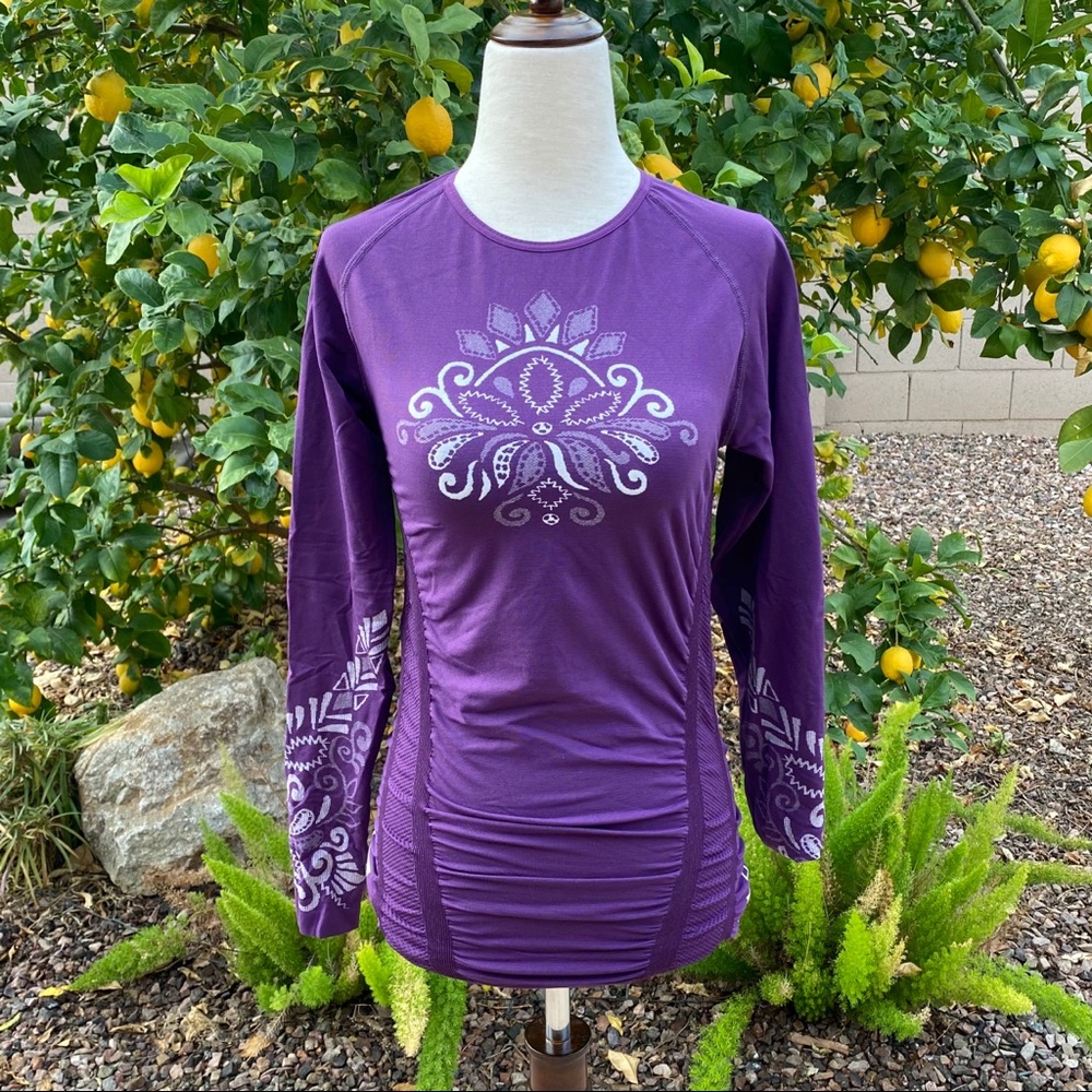 Athleta Purple Lotus Long Sleeve Stride Top M